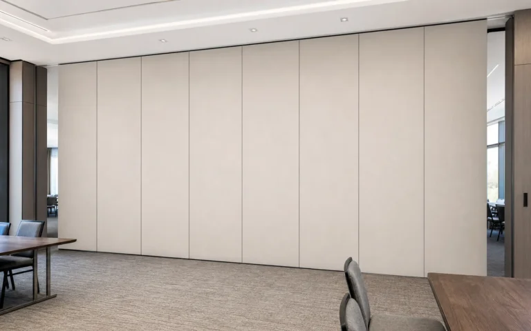 Acoustic movable partition wall for meeting and event spaces