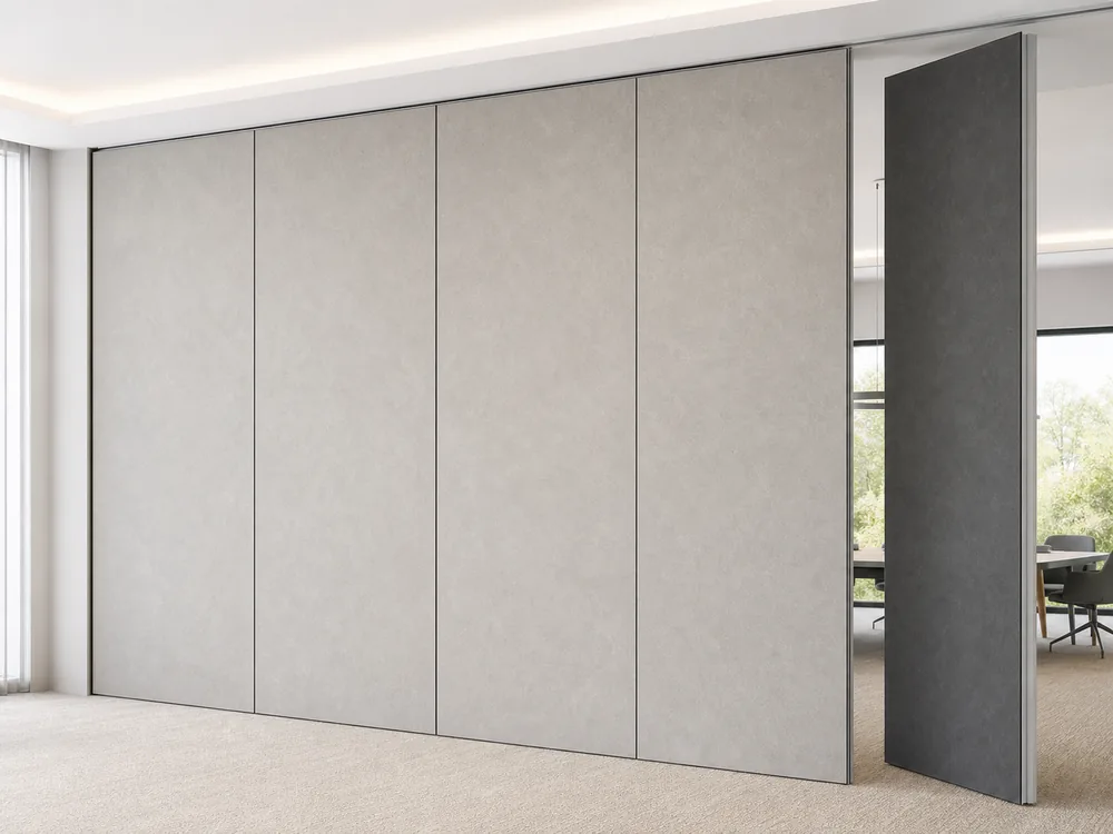 Laminate HPL finish for movable partition wall panels