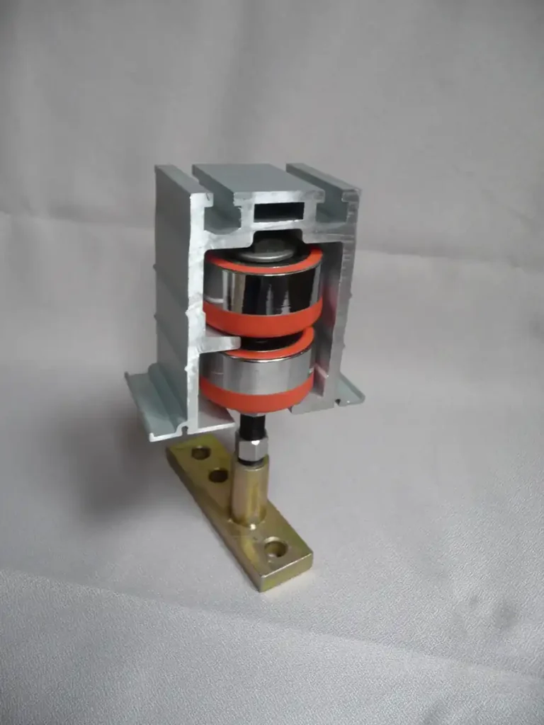 Operable wall top track and trolley component detail